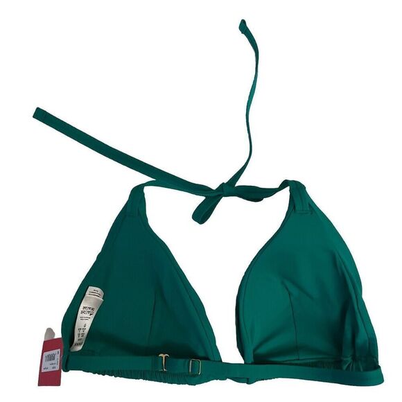 Spanx Women Sz Large Triangle Bikini Swim Top Mystic Green - Picture 6 of 9